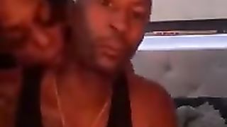 Horny black couple decides to fuck in front of the cam