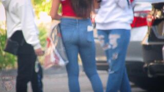 Petite teen booty in tight jeans