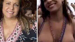 Latina grandmother caught topless on camera teasing