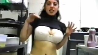 Busty Latina Jaime unleashes her big titties all over