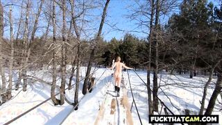 Miss4motivated - Russian Nude Girl in forest on bridge and with ships