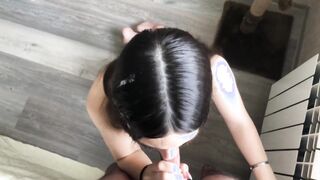 sugary kitty smiling beauty morning blowjob w/ cum on hair video