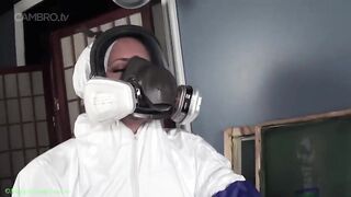 Maggie Green - gas mask glove fetish housecleaning mask fetish orgasms maggie green cleaning and cum