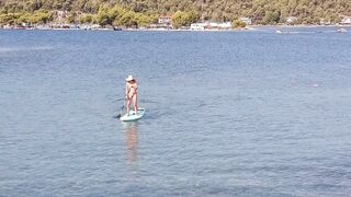 dream4angel public totally naked on sup# at 04 min some crazy boatmen disturb my nudism joy to take closeup pics video