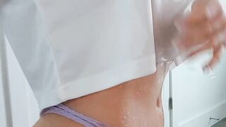 Alinity First Time Doing a Wet-tshirt Video Rubbing and Playing With Titties