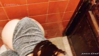 Angie Lynx - Breast milking and caught in toilet