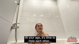alaska-young stepdaughter & stepfather alone in the bathroom video