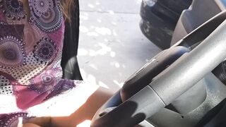my_wife_sexydreams public no panties is fun # risky pee from the car at the public beach parking video