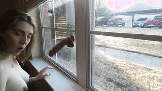 Missprincesskay cumming in front of window for public xxx video