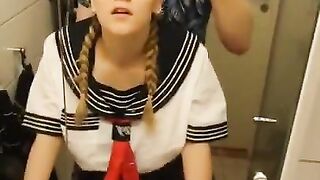 Amadani Schoolgirl gets Creampied in Bathroom premium porn videos