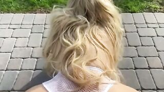 Crystal lust in blonde getting fucked outside