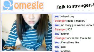Omegle - Hot asian babe strips for 50$ to pay for college