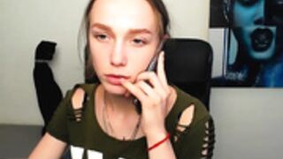 Cute Ukrainian Makes Phone Call