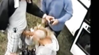 lady gets headshaved bald while sucking and fucking
