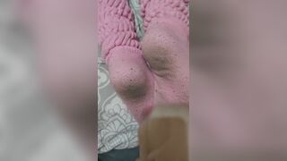 Cumming on moms socks