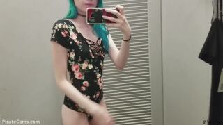 Beautiful Emo teen Masturbating with new dress & Thong