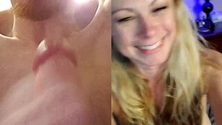 Skype girl watching him suck his own dick