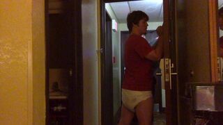 Damien Turner Answering The Door In Messy Diaper!