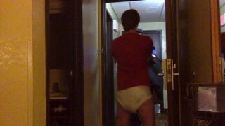 Damien Turner Answering The Door In Messy Diaper!