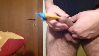 Cum and piss with catheter