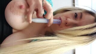 Shesleah public squirt and lactation