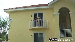 couple fuck on balcony