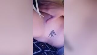 Busty GA whore Taylor Lynn flashing her tiny bald pussy