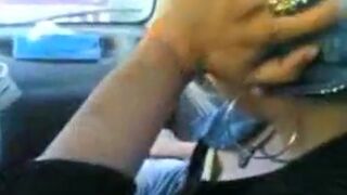 Arab Egyptian guy touch his girlfriend boobs in car
