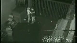 Drunk FMM sex in alley caught on security camera