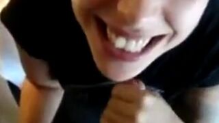 Girlfriend  takes a huge load and busts ou laughing