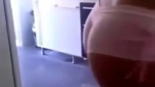 Milf cleans and shows her beautiful ass