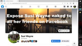 Expose Susi Wayne naked to all her friends on Facebook