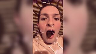Baby Callie eats dog poop