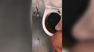 Faggot Drinks Shitty Toilet Water