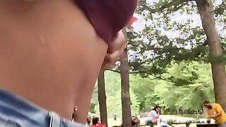 annathegem popping my boobs out in front of a family at the lake because i’m a slut and i like sh xxx onlyfans porn videos