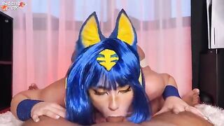 Sweetie Fox - Cosplay Ankha Cowgirl And Deep Blowjob