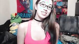 Cute Nerdy Teen Stripping Down On Webcam