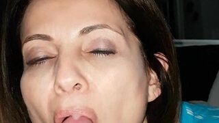 slow motion cum in mouth