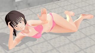 Toyota Nono Animation girl shakes her big tits with pin
