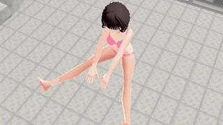 Toyota Nono Animation girl shakes her big tits with pin