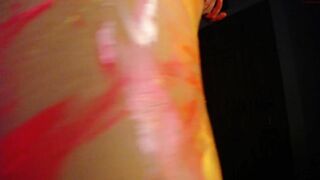 Rosie body paint riding dildo