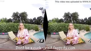 Hot american babe gets fucked by the pool